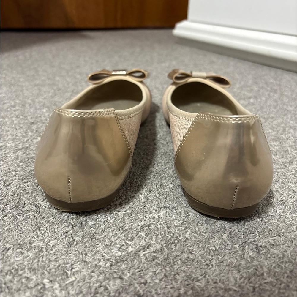 Anne Klein Sport Metallic Gold Flats with Bows - Picture 7 of 10